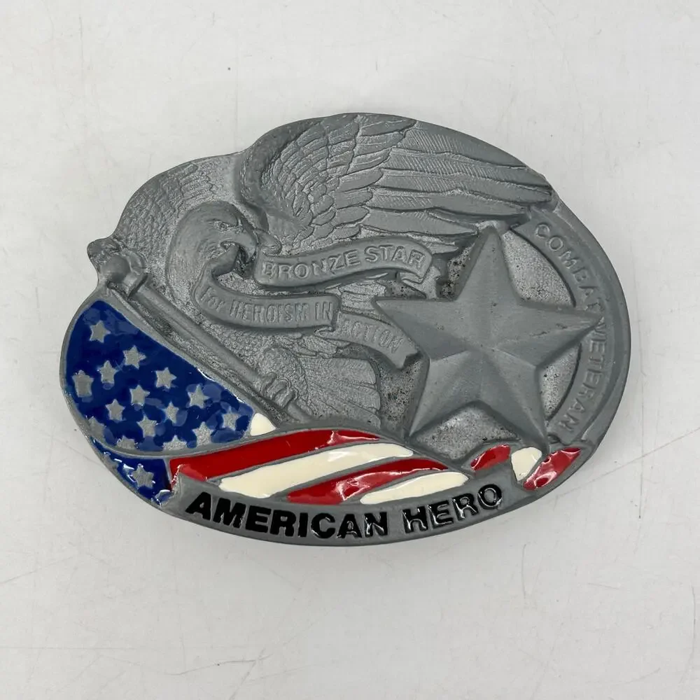 Great American Hero Belt Buckle Co. Red White Blue Patriotic